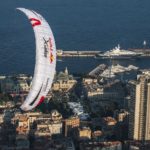 Competitors fly at the Red Bull X-Alps at Monaco, France on July 16th 2015