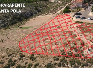 Construcción de muro amenaza el parapente en Santa Pola, España Despegue Santa Pola