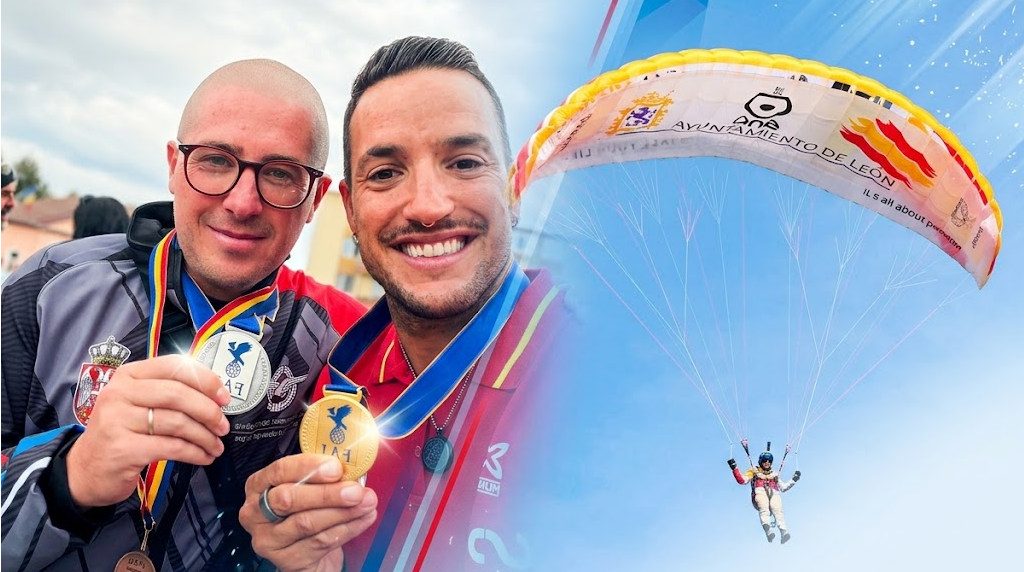 Moncho, campeón de Europa de parapente de precisión Moncho, campeón de Europa de parapente de precisión