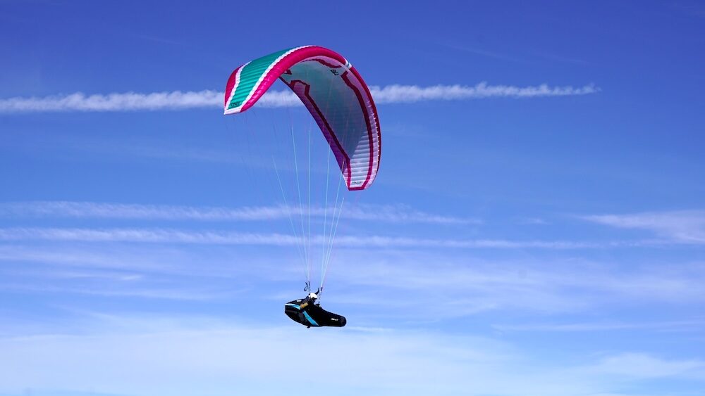 Level Wings Falcon en vuelo sobre los Alpes del sur Level Wings Falcon en vuelo sobre los Alpes del sur